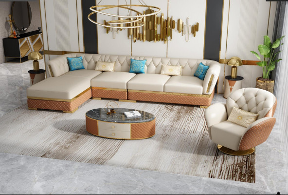 Sofa set Corner leather sofa upholstery upholstered couch living landscape