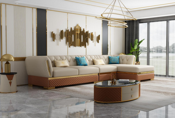 Sofa set Corner leather sofa upholstery upholstered couch living landscape