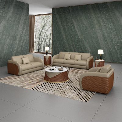Dreisečlová pohovka potah designová sedací souprava Moderní třísedadlová sedací souprava Nábytek do obývacího pokoje Beige