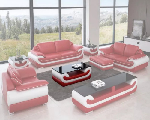 Sofa set 3-místná sedací souprava Moderní pohovka Kožená pohovka Designer