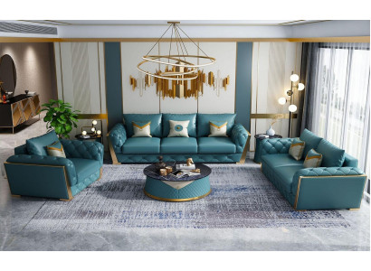 Sofa souprava 3+2+1 sedadlo obytný kraj Couch Sofa polštář set Sofas Leather