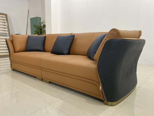 Pohovka s polstrováním, designová pohovka moderního 4-sedadlového křesla, bytové dekorace nábytek.