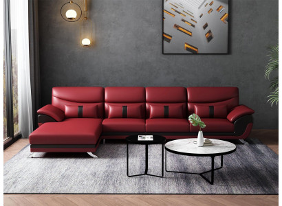 Design obývacího pokoje Kožený nábytek Rovné sedací soupravy Rovná pohovka Roztažená pohovka Rozkládací pohovka L tvar