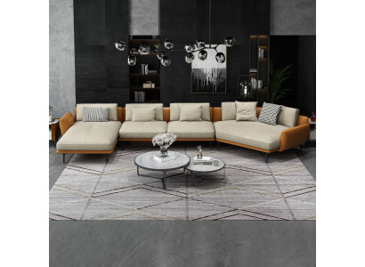 Rohová sedací souprava Pohovka Pohovka Otapění Sedačka Tkanina Textilie Sedací Souprava Obývací Landschaft Nový