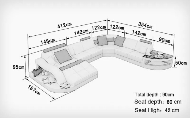 Eckcouch Design Ecksofa Wohnzimmer Möbel Lederpolster Couch Sofa Wohnlandschaft