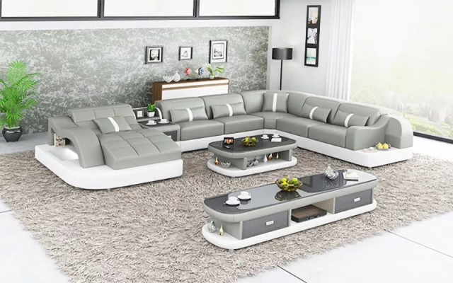 Kůže xxl pohovka sedací souprava obývací pokoj krajina moderní designer