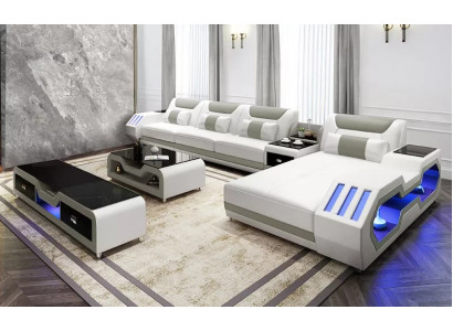 Lederpolster Design Ecksofa Eckcouch Couch Sofa L Form Wohnlandschaft