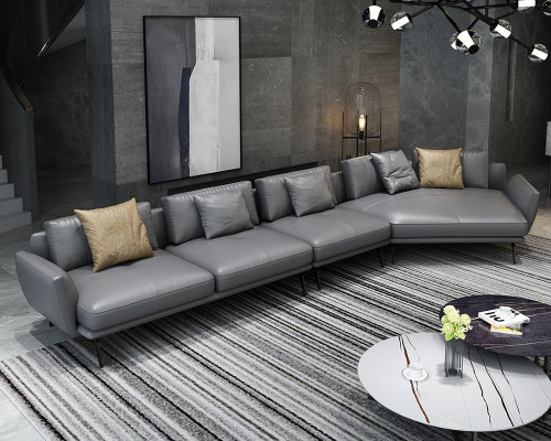 Lederpolster Design Ecksofa Couch Sofa L Form Wohnlandschaft Wohnzimmer