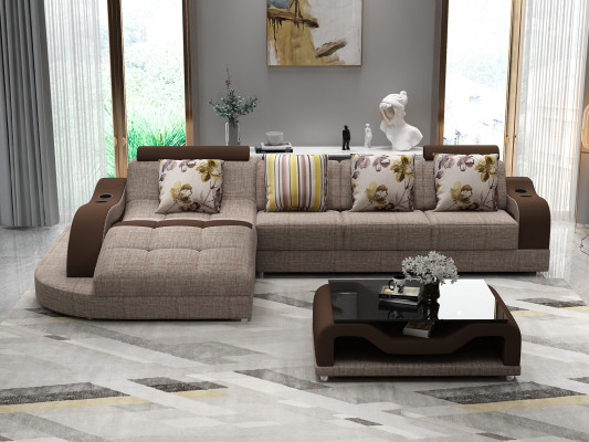 Ecksofa L tvaru Pohovka Gauč Čalouněný obývací kraj Ecksofa Textilní Pohovky Tkanina Nový