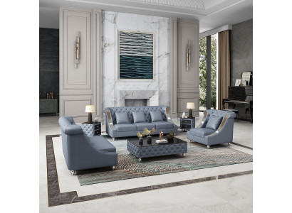 Kožená pohovka rozkládací sedací souprava design moderní 3+1 posezení pohovka nová.
