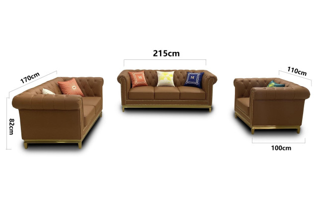 Klasická luxusní sedací sestava Chesterfield 3+2+1 místnáí sada Nábytek Sedací soupravy Nový