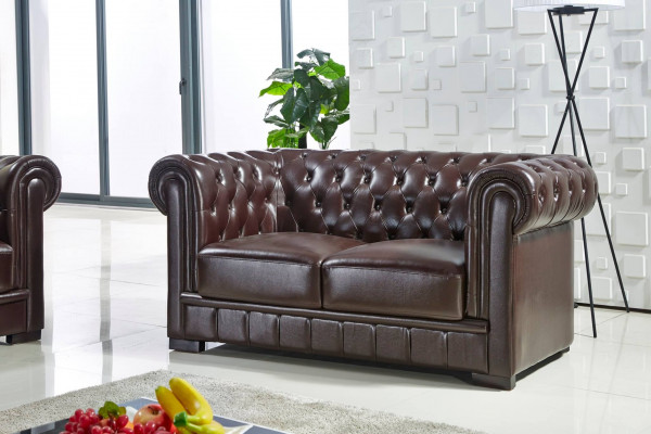 Sofa set 3-místná pohovka potah kůže relaxační obývací pokoj