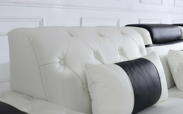 Rohová pohovka U tvaru Pohovka čalouněná designérem kožená Velká kožená sedací souprava