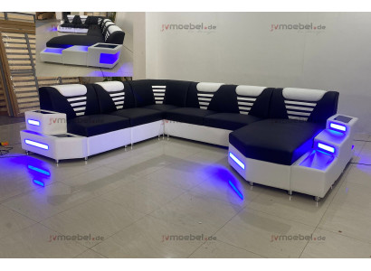 Moderní design rohová sedací souprava U-formátu ze skutečné kůže pro obývací pokoj