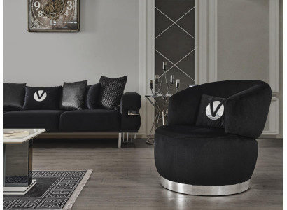 Černá židle 1místná textilie v obývacím pokoji luxusní nový design židle moderní židle
