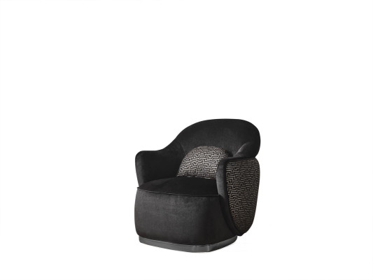 Sessel 1-Sitzer schwarz Luxus Design Wohnzimmer modern elegant Bezugsstoff neu