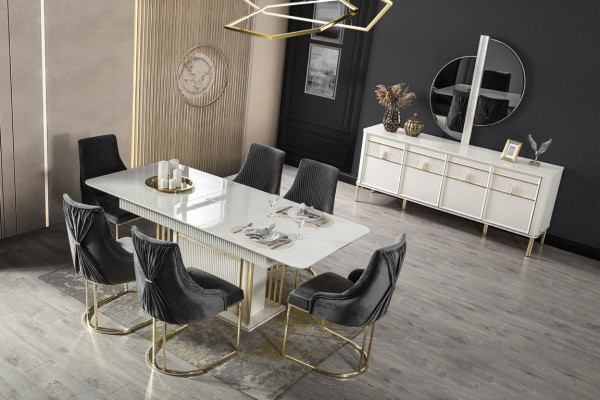 Luxusní stoly kovový jídelní stůl Designový stůl Italský nábytek Jídelna