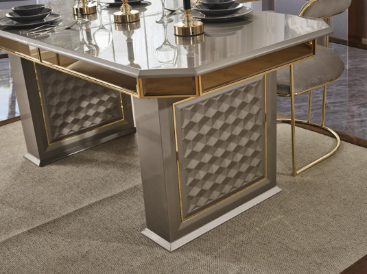 Jídelní stůl Šedý Moderní jídelna Krásná Kuchyň Dřevo Stoly Design Luxus Kov Nový