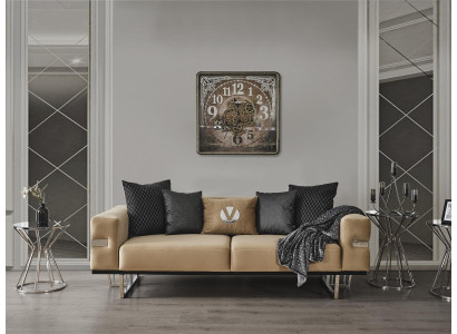 Luxusní pohovka s nohami z nerezové oceli, sedáky s potahem, designové pohovky, nábytek 230cm