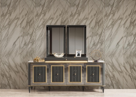 Regál Obývacího pokoje Design Nová Luxusní Konzolová skříň Sideboard Dřevo