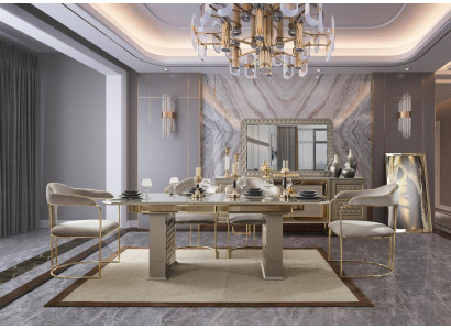 Kompletní sada jídelního stolu 4x židle jídelní set skupina jídelny dřevěný stůl stoly 5dílný nový.