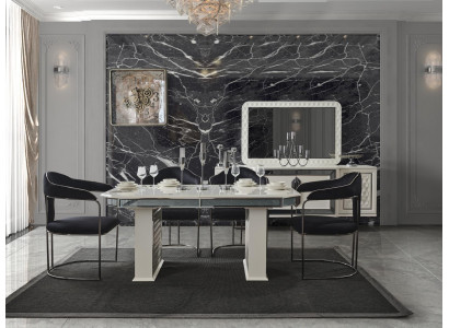 Kompletní sada jídelního stolu 4x židle jídelního setu skupiny es.