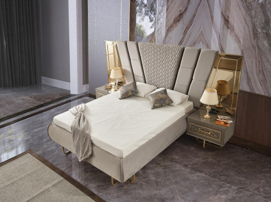Luxus Schlafzimmer Nachttisch Betten Bett 3tlg. Komplett Set Design Einrichtung