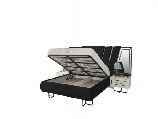 Ložnice Manželská postel s 2 nočními stolky Nábytek Potahová postel 3-dílná skříň