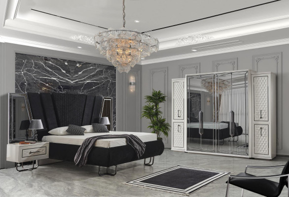 Ložnice nábytek Postel Noční stolky Skříň Šatní skříň Postele 4dílné.