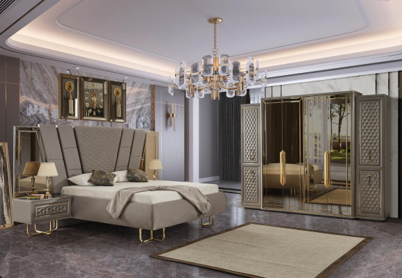 Ložnice 2 noční stolky + postel + šatní skříň 3 kusy. Kompletní sada nábytku