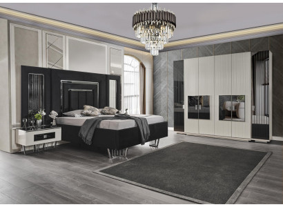 Ložnice sada 2x noční stolky šatní skříň kompletní pokoj postel nábytek 4dílný