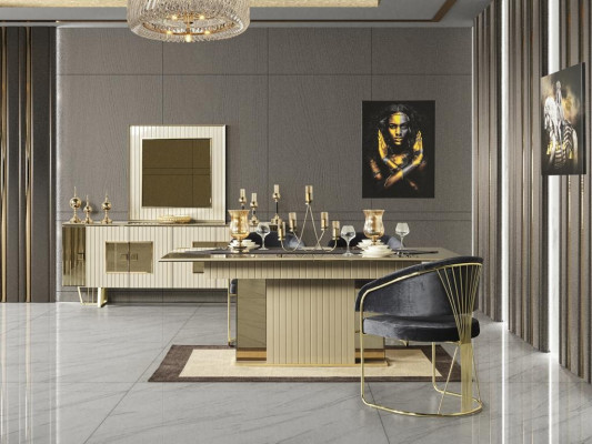 Luxus komoda xxl Sideboard velká kredence skříň zlato kov lesklý nábytek Nový