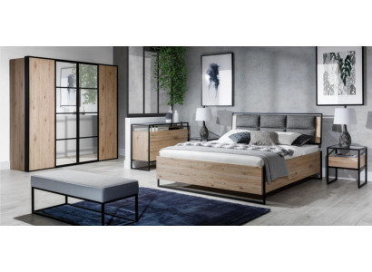 Šatní skříň hnědého dřeva návrh nábytku elegantní moderní ložnice nový šatník.