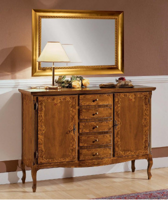 Luxus komoda zrcadlová skupina dřevo konzole sideboard šuplíky komody konzoly