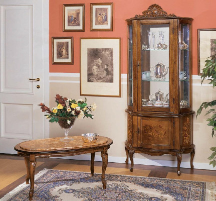 Vitrína Skříň Design Italský Nábytek Luxusní Barokní Dřevo