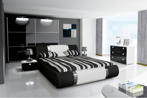 Elegantní designová vodní postel: luxus a pohodlí v moderním stylu.