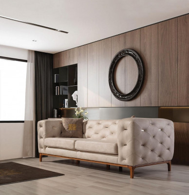 Chesterfield Design Sofa Pohovka Moder Pohovka Upholstered Couches Modernní sestava sof 3+3+1 Set