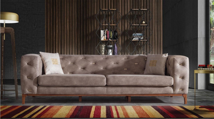Chesterfield Design Sofa Pohovka Moder Pohovka Upholstered Couches Modernní sestava sof 3+3+1 Set