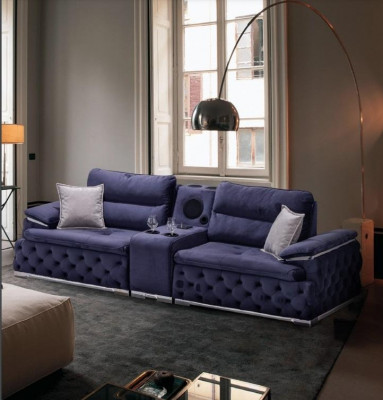 Chesterfield Pohovky Přepážky Polstrování 4 Místná Fialová Design xxl Velká Pohovka Přepážka