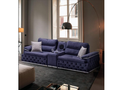 Chesterfield Pohovky Přepážky Polstrování 4 Místná Fialová Design xxl Velká Pohovka Přepážka