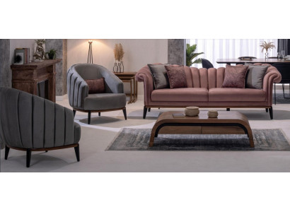 Sofa set 3-místná sada Design Sofa Polštáře Sofa Moderní Garnitur