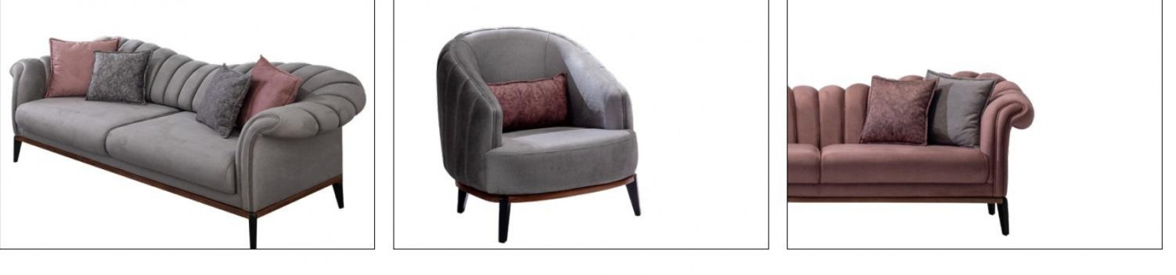 Sofa set 3-místná sada Design Sofa Polštáře Sofa Moderní Garnitur