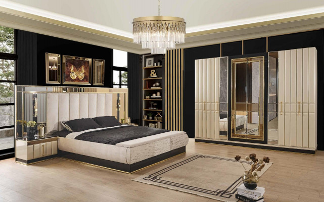 Šatní skříň Zrcadlo Luxus Skříň Ložnice Nábytek Skříně