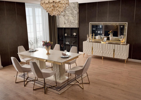 xxl Sideboard Skříň s zrcadlem Sideboards Dřevo Komody Nábytek 2 kusy