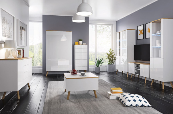 Vysoký lesk obývací stěna Skříňová stěna Obývací pokoj RTV Vitrína Sideboard