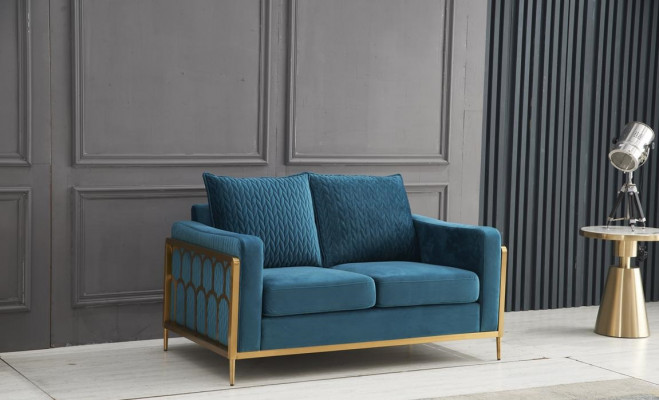 Sofa 2 sitzer Couch Design Polster Modern 100% Textil Stoff Modern
