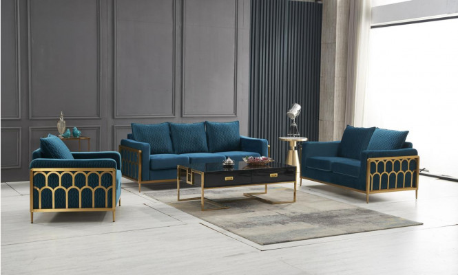 Sofa 2 sitzer Couch Design Polster Modern 100% Textil Stoff Modern