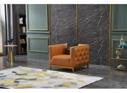 Křeslo Design Pohovka Sedadlo Kožený Lounge Dekor Klub Potah Luxus Uši