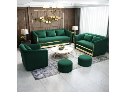 Sofa s textilní čalounění garnitur design moderní pohovka 3+1 sedáků pohovky.