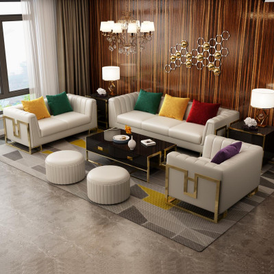Kůžená pohovka Sedací soupravy 3+2+1 Sedy Design set Moderní pohovka